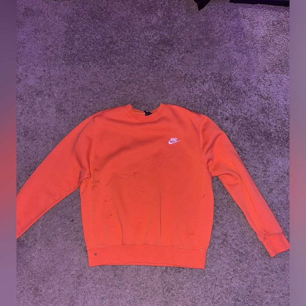 Orange Nike crew neck size medium